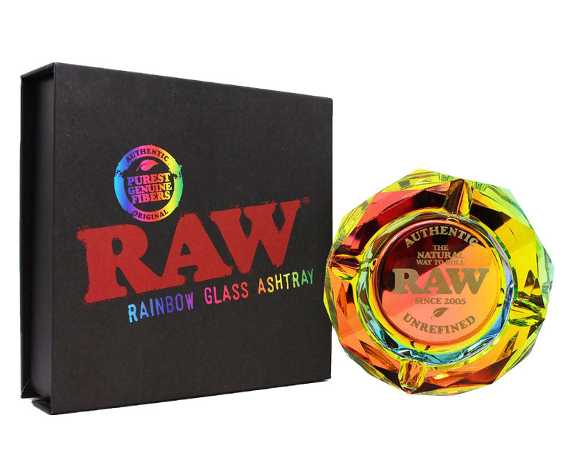 Raw Crystal Glass Ashtray - Multicolour Rainbow Edition