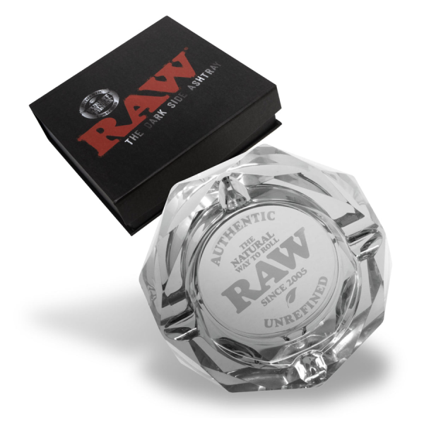 Raw Crystal Glass Ashtray - The Dark Side Edition