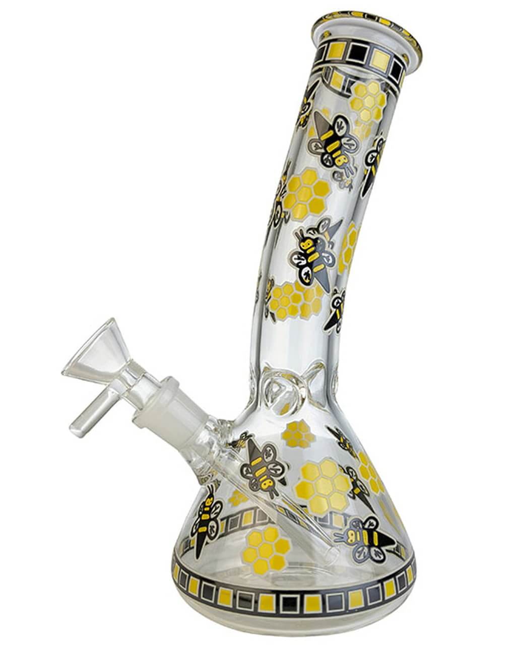 Yellow Bumble Bee Glass Bong (Glow In The Dark)