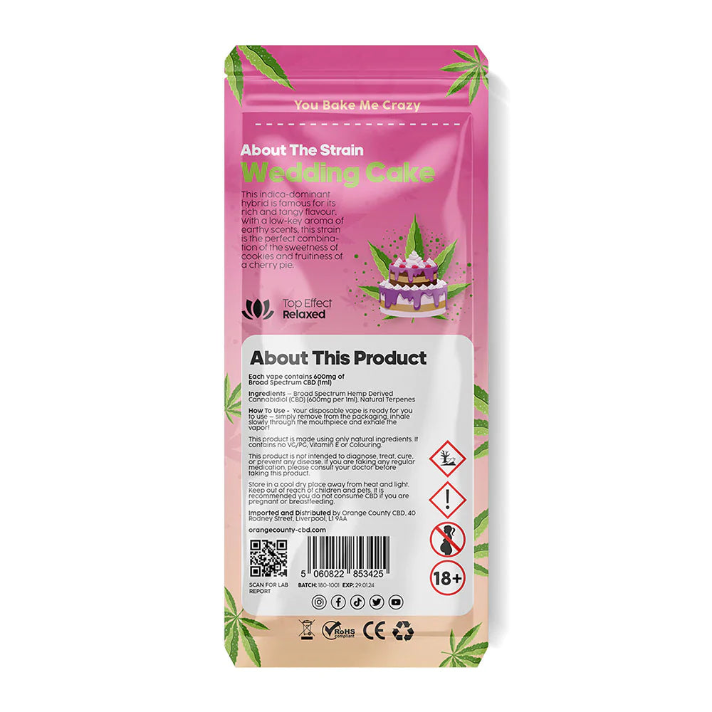 Disposable CBD Vape Pen - Wedding Cake