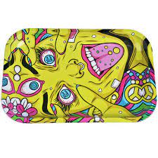 Wise Skies - Psychedelic Girl Cartoon Tray