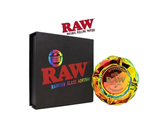 Raw Crystal Glass Ashtray - Multicolour Rainbow Edition