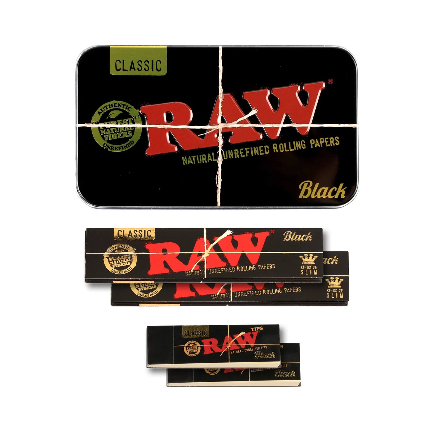 Raw Black Metal Storage Tin with Raw Black Papers & Roach's